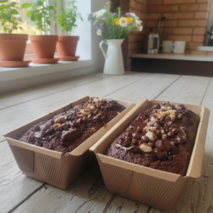 Budin de cacao con nueces y chispas de chocolate