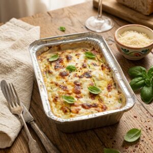 Lasagna de Zuccini y Jamon y queso